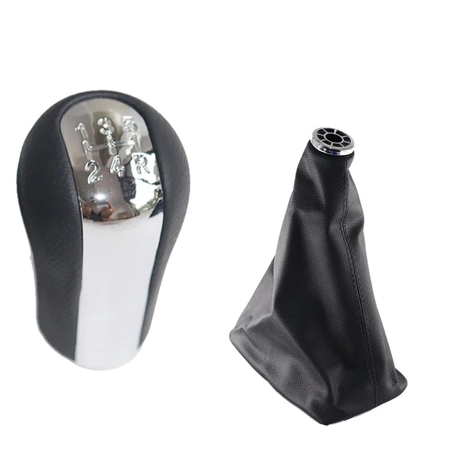 Rbevcrr 5 Speed Set Car Shift Lever Knob For Toyota For Corolla For Estate (_E12_) (2001-2007) 5/6 Speed Chrome & Leather Manual Gear Shift Knob Stick Shifter Pen(5 Speed Set)