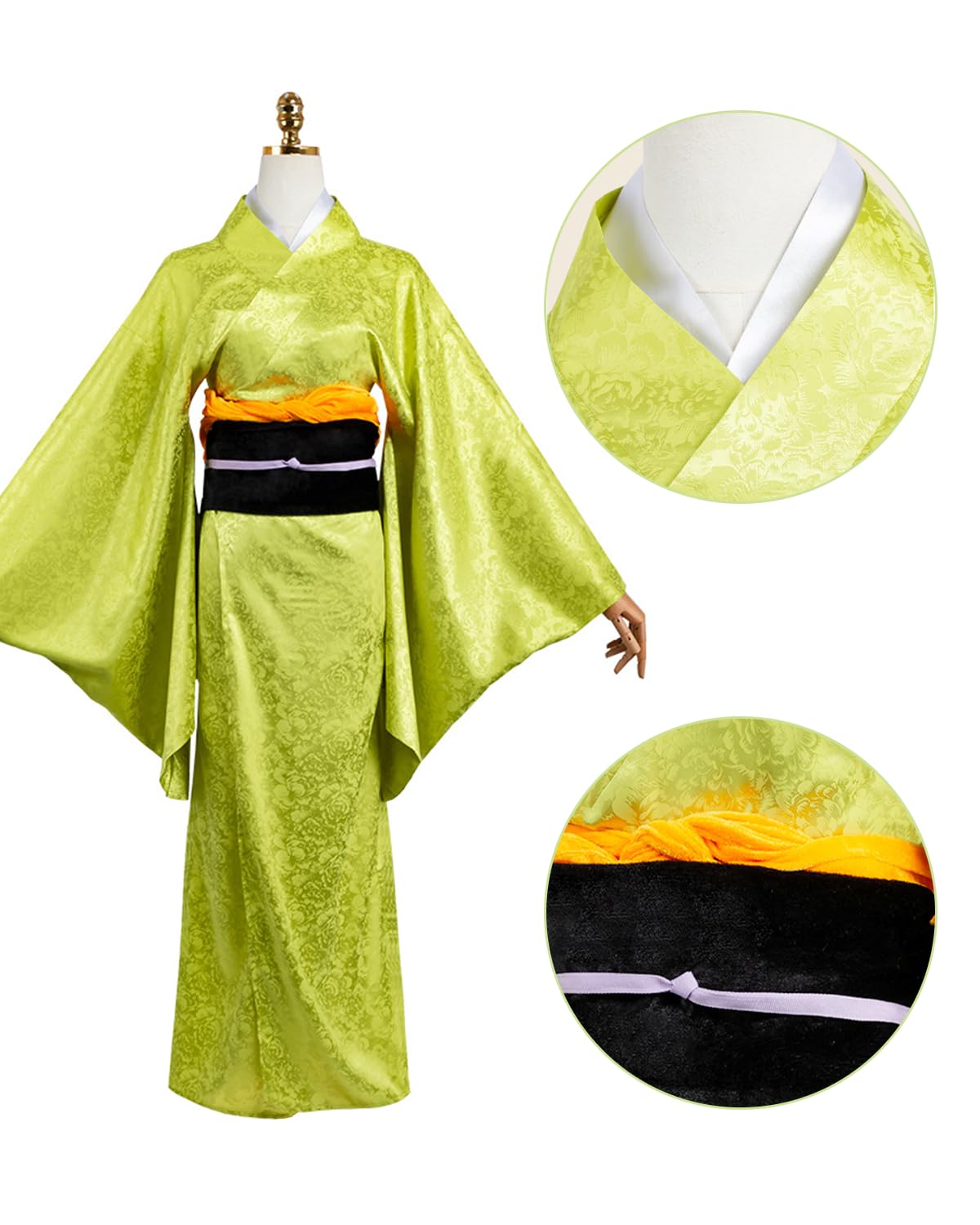Kanroji Mitsuri Cosplay Disfraz Kimono Disfraz Rosa Anime Mujer Uniforme Halloween Carnaval Disfraz