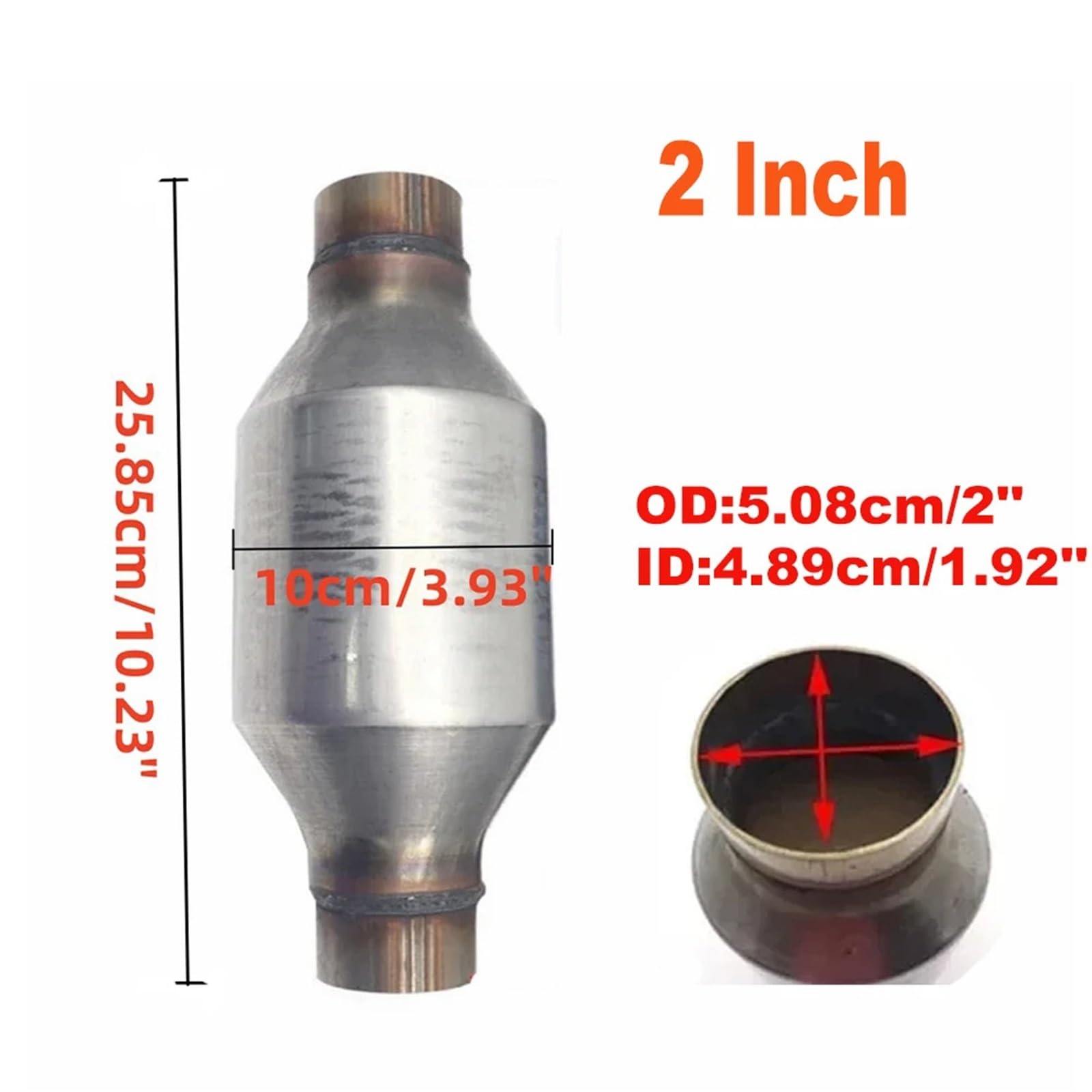 katalizator samochodowy Uniwersalny katalizator wyścigowy 2-calowy / 2,5-calowy 400 CPSI, podłoże ze stali nierdzewnej, katalizator EURO 1 | 2 inch