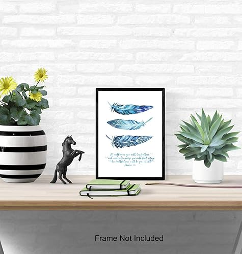 Miniatura 5 de He Will Cover You With His Feathers Wall Art - Psalm 91 - Feather Wall Decor - Bible Verses Wall Art - Scripture Wall Decor - Christian Gifts -