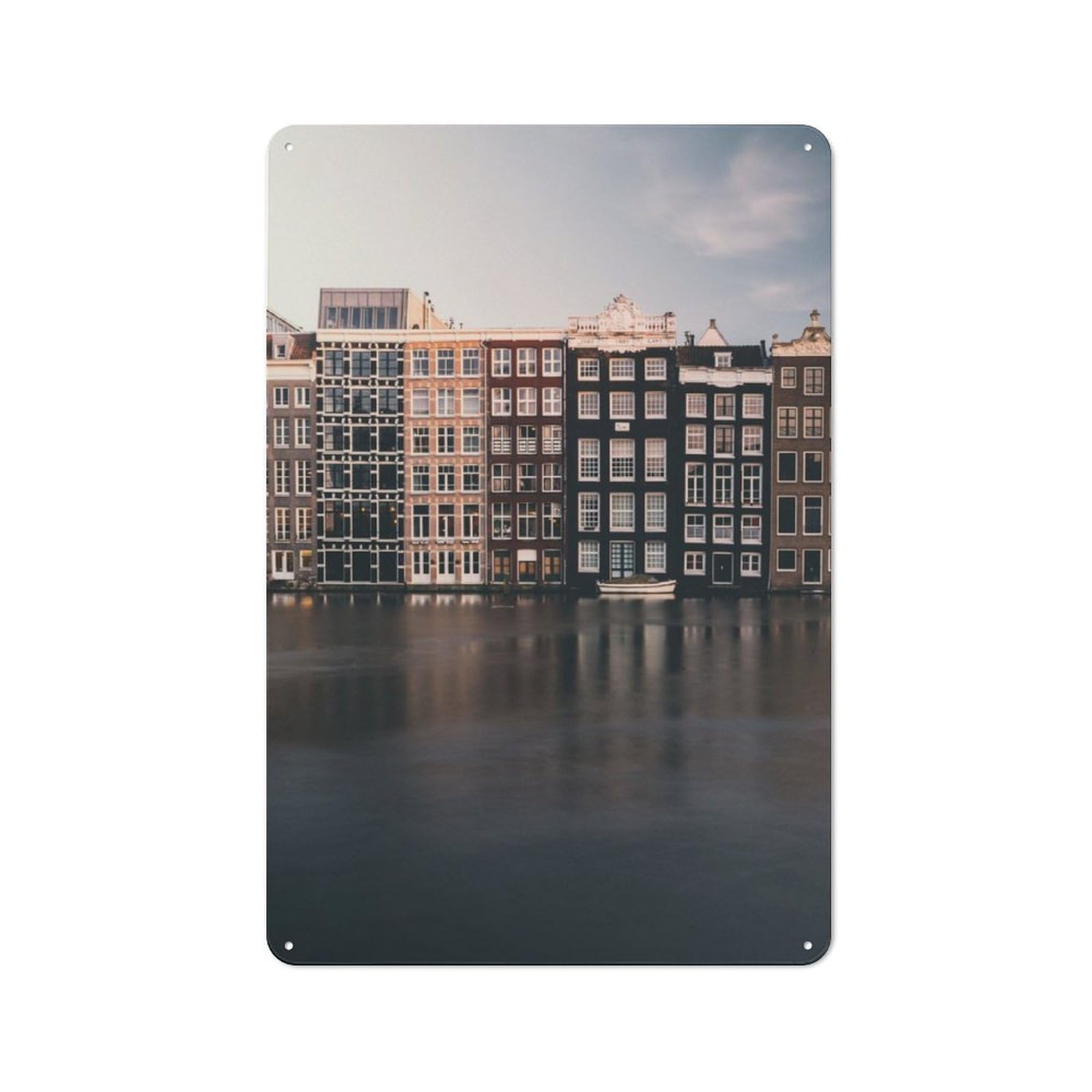 Junmoney Amsterdam Industrial-Style Tin Sign 30X20cm For Pub Or Café, Suited To Pub Decor Enthusiasts