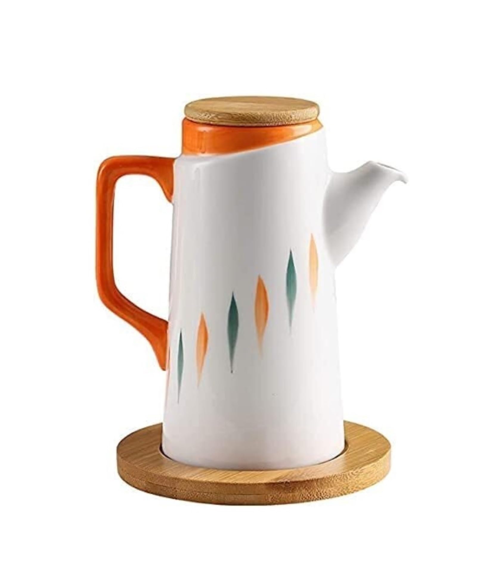 Set Olio e aceto Dispenser for Olio e aceto, Bot 500ML Bottiglia di aceto Bottiglia di Olio in Ceramica Salsa di soia Pentola Cucina A Prova di Polvere e perdite Oliera(Orange)