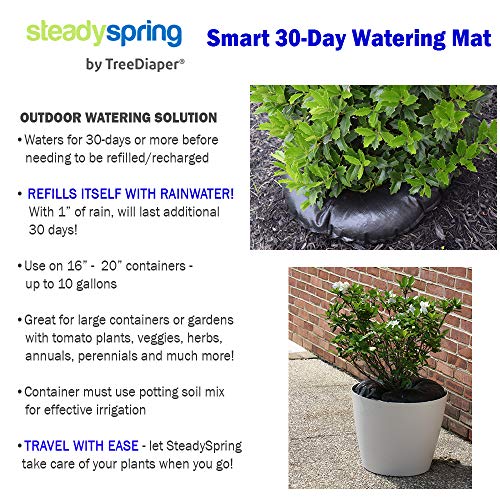 Steadyspring By Treediaper Smart 30-Day Watering Mat For Tomato Plants, Peppers, Veggies, Perennials, Annuals - Self-Fills With Rain (1) #TOP6