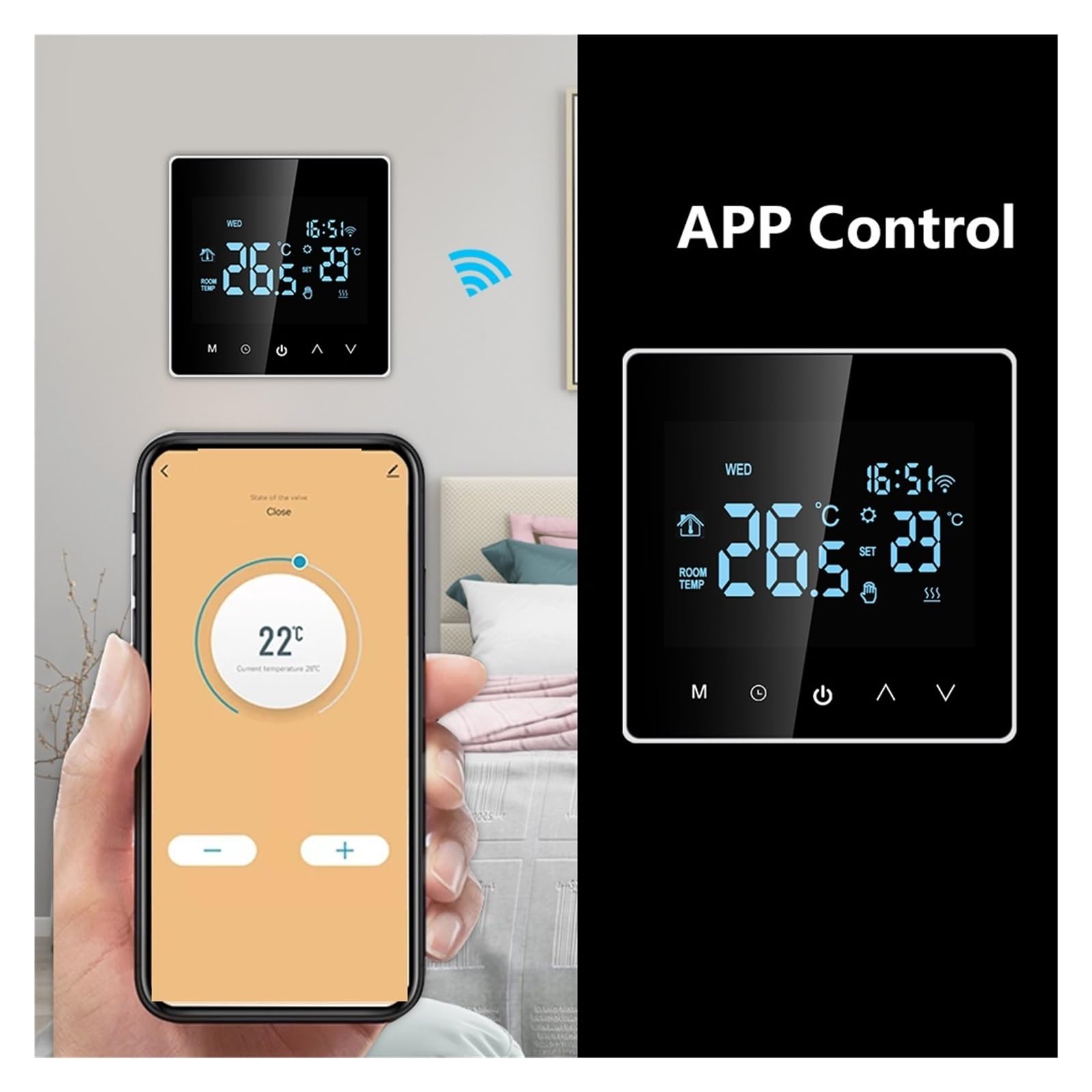 Inteligentne życie Wifi termostat elektryczne ogrzewanie podłogowe woda/kocioł gazowy LCD dotykowy regulacja temperatury Informacja O ZgodnośCi(WiFi WaterGas Boiler)