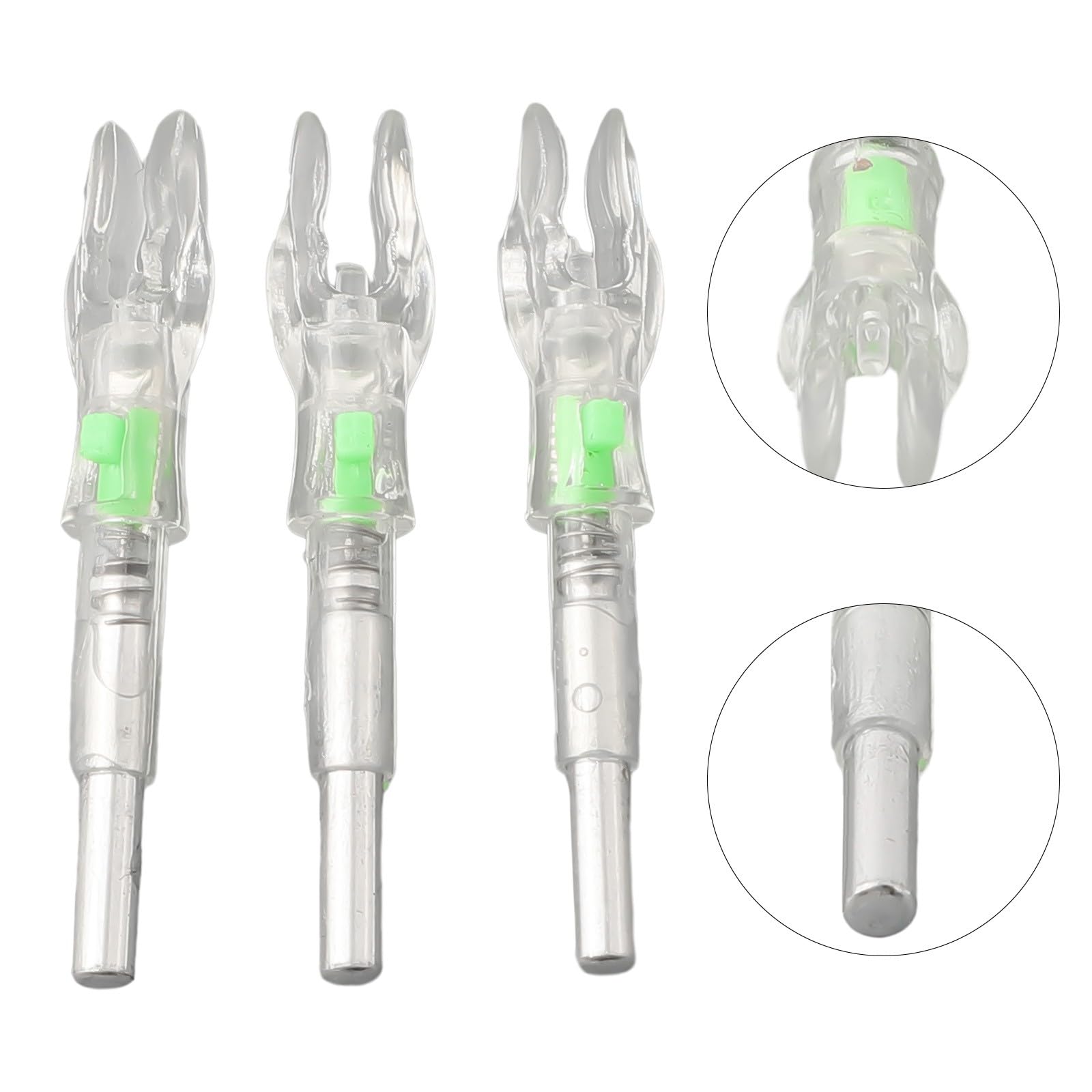 Lot de 3 encoches de flèche lumineuses à LED de 4,2 mm, pour pointes fluorescentes rouge/bleu/vert, pour allumage automatique lors de la prise de vue, batterie longue durée, matériau PE, pour