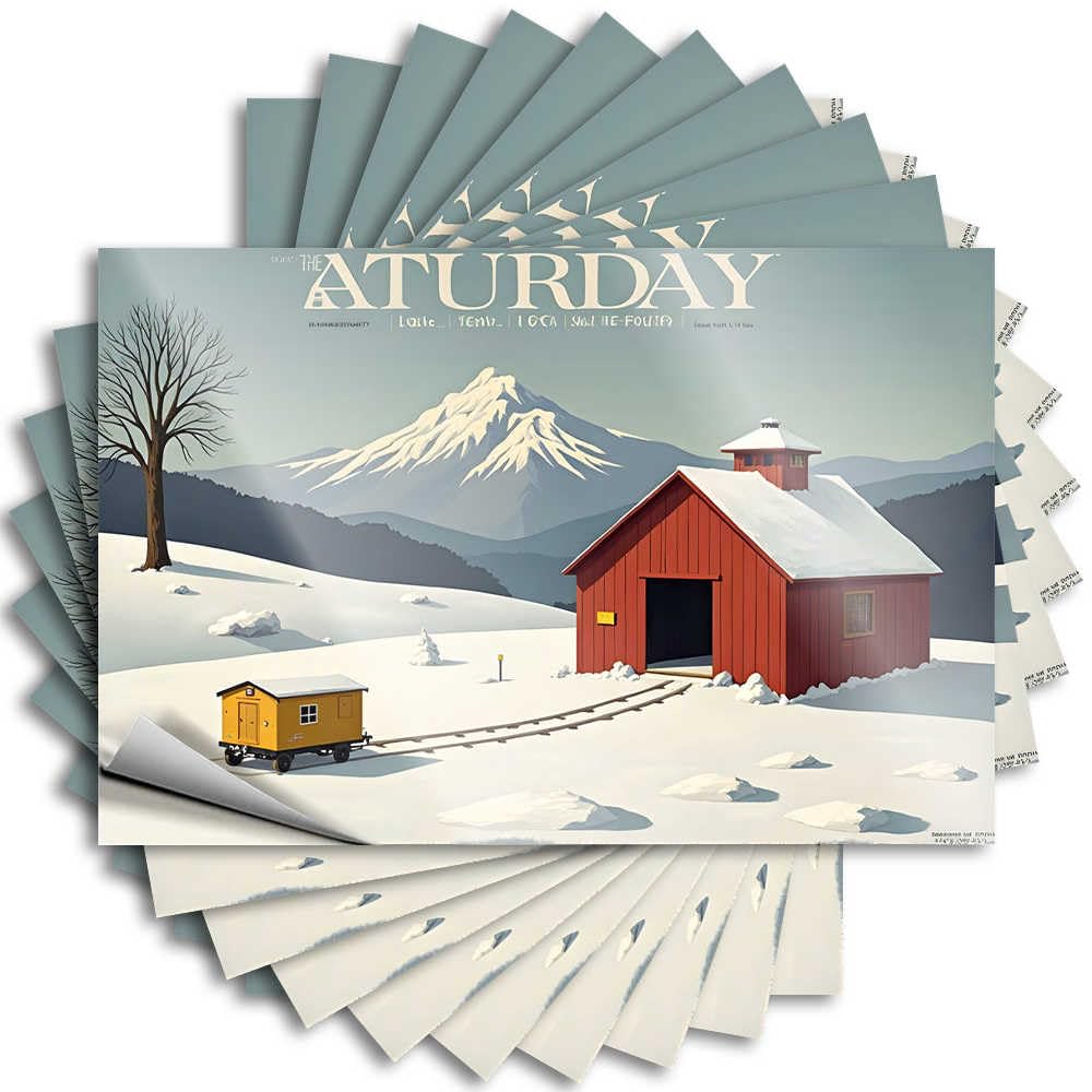Men Stuff Stickers Water | Snowy Mountain Retreat: A Cozy Cabin Adventure Encouragement Spring Sticker Pack(8X12CM)