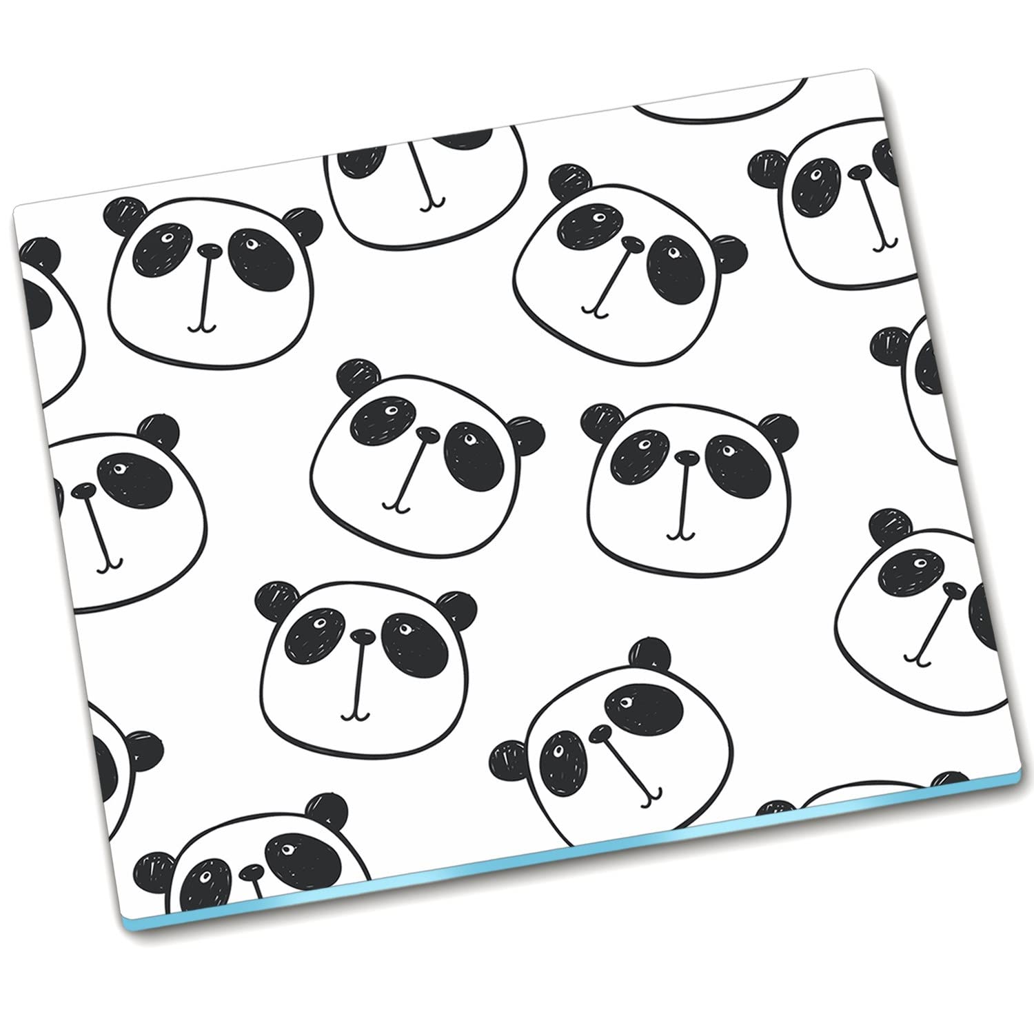 Protection des éclaboussures en verre durci 60x52 cm avec planches à découper motif panda