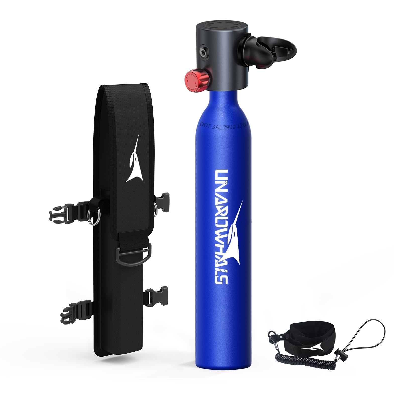 Mini Scuba Tank, 5-10 Minutes Usage Time Scuba Tank Kit, DOT/CE-EN250 Certification Dive Tank, 0.5L(3.5Cu Ft) Capacity Portable Scuba Tank, 3000 Psi Max Pressure, Aluminum Diving Tanks
