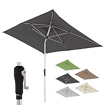 Doppler Ombrellone Rettangolare 190×290 cm in Alluminio – da Balcone e terrazza con manovella, tettuccio inclinabile, Protezione UV 80+ e Tessuto Impermeabile