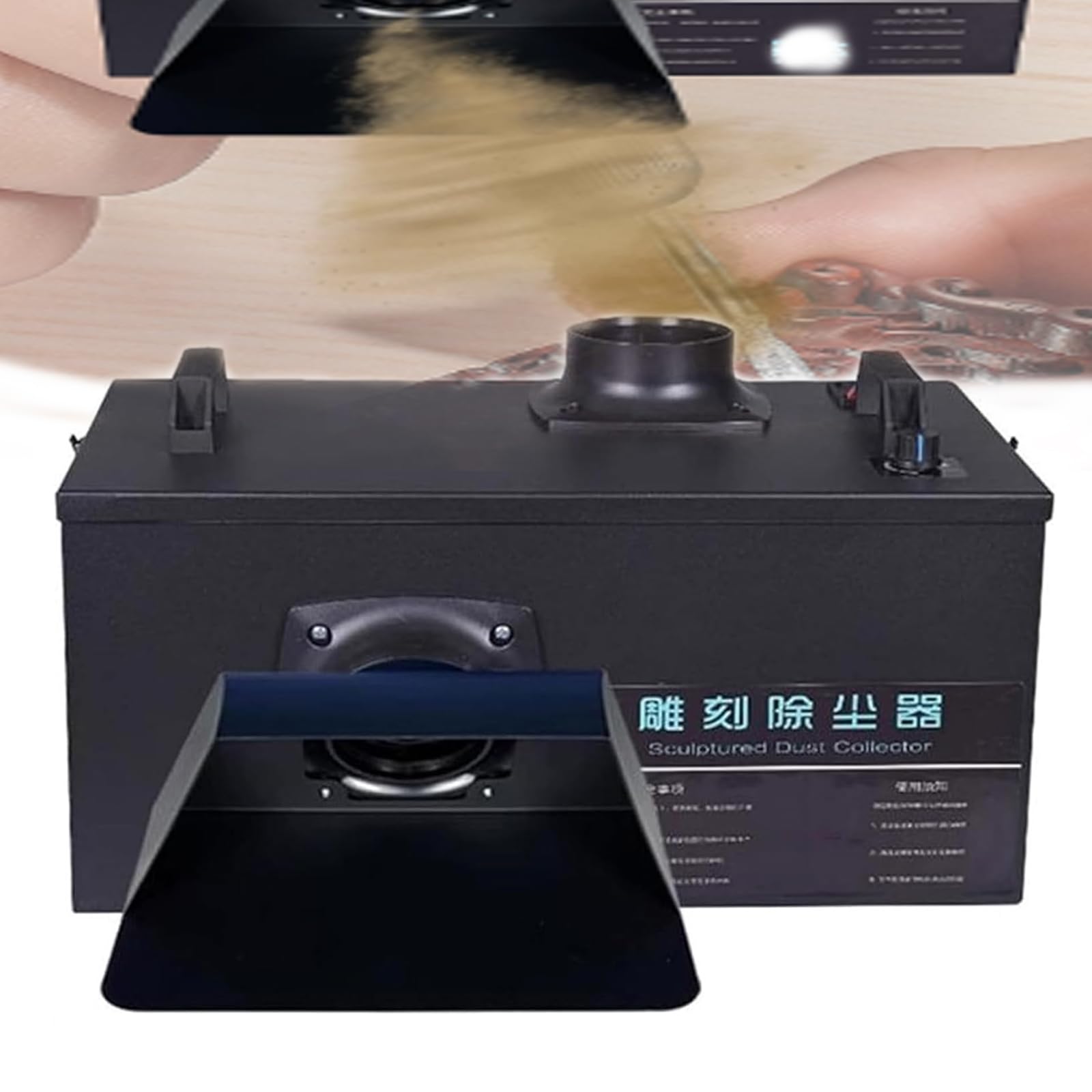Aspiratore Polvere a Fila Singola, Piccolo Aspiratore Polvere da 330 W con Silenziatore, Cappa da 25 * 15 Cm, Volume d'Aria 760 M/H, Pressione del Vento 620 Pa, Rumore del Vento ≤66 Db