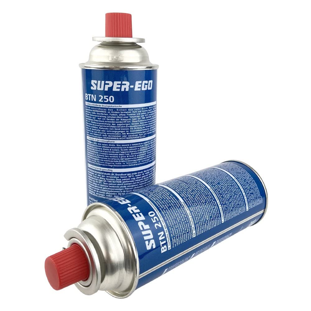 Pack de 4 und Super-Ego BTN 250 Cartucho de Gas Butano, 227g, Compatible Universal, Diseño Compacto — view 5