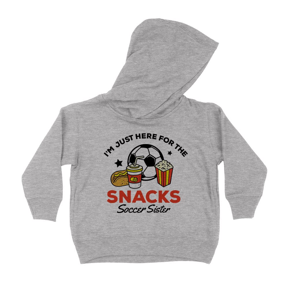 Soccer Sister Here for The Snacks Kids Hoodie Sweatshirt Toddler 4T Heather Grey