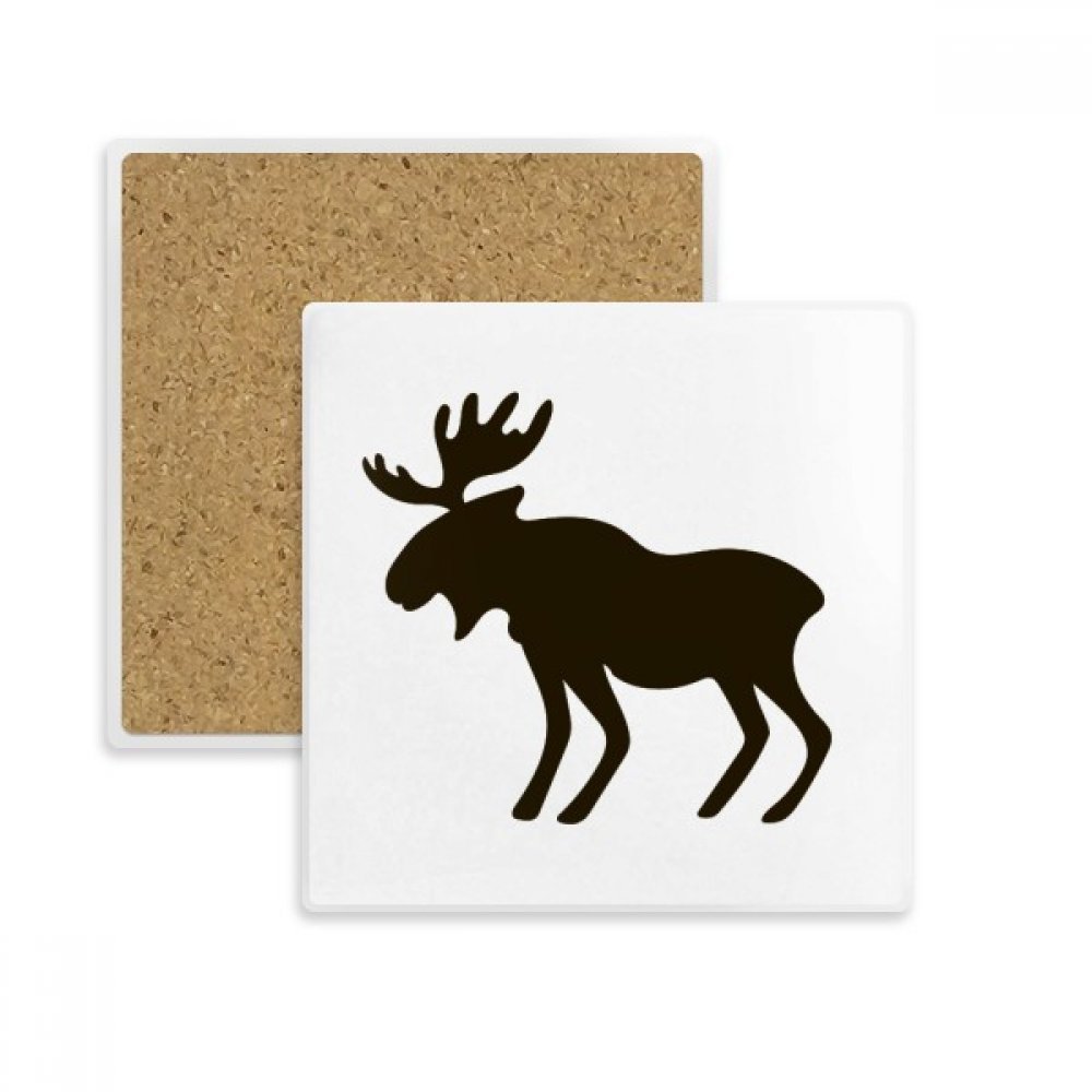 Coaster absorbant en pierre avec elk noir imprimé pour mug