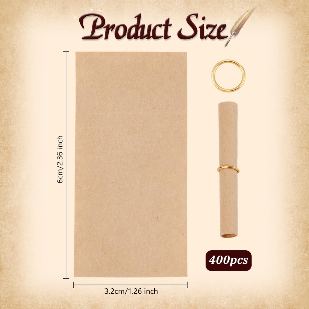 OLYCRAFT 400Pcs Mini Rouleau de Papier Vintage 60x32mm Inscriptible pour Message Saint Valentin