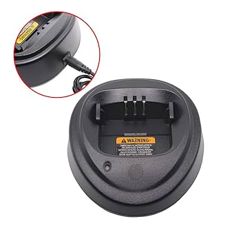 Aimtobest WPLN4137 Single-Unit Charger Base Compatible For Motorola CP200 CP200D CP200XLS CP040 CP140 PR400 EP450 DEP450 DP1400 Radio With Belt Clip 2 Pack (without Charging Cable