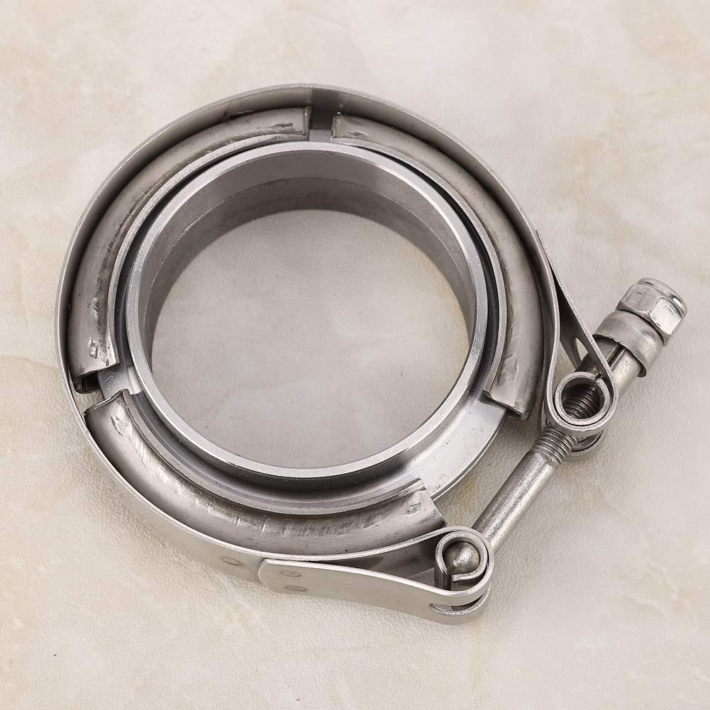 Yosoo Colliers de Serrage pour Tuyau d'Échappement, Acier Inoxydable, 55mm, Lot de 2, pour Turbo Pot Down Pipe