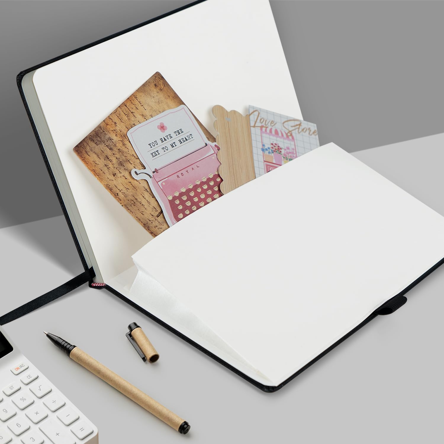 ONAVIA A5 Cuadernos paquete de 8, bloc de notas de 14 cm x 21 cm, Libreta Liso de Tapa Dura con Papel Grueso de 100 g/m², Cuaderno en Blanco de Tapa Dura de 160 Páginas Para Escritura, Estudio (Negro)