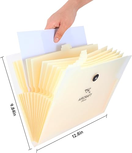 Miniatura 2 de Carpetas expansibles con 13 bolsillos para documentos de papel tamaño carta A4, bonito color caramelo con posición de pestaña colorida para