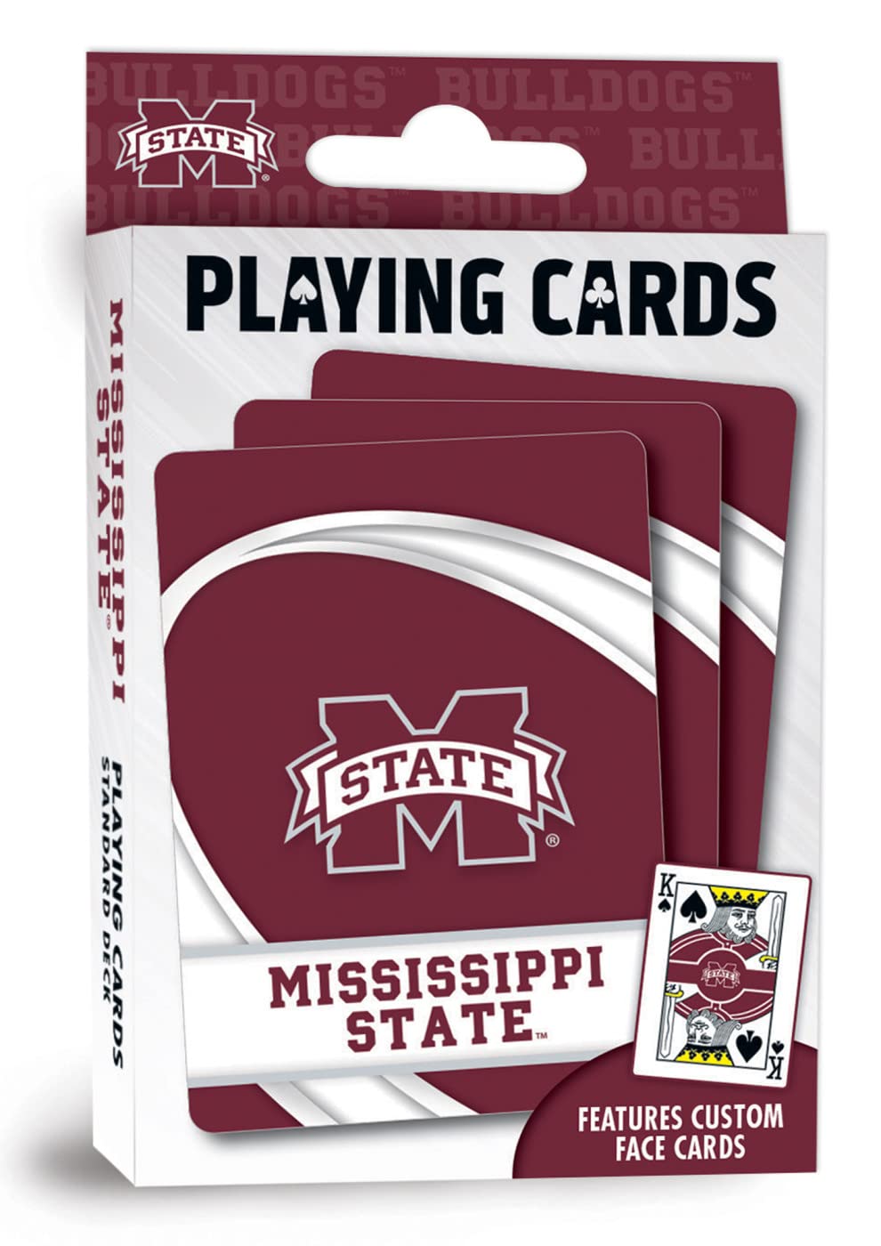 MasterPieces Family Games - NCAA Mississippi State Bulldogs Playing Cards - Officially Licensed Playing Card Deck for Adults, Kids, and Family