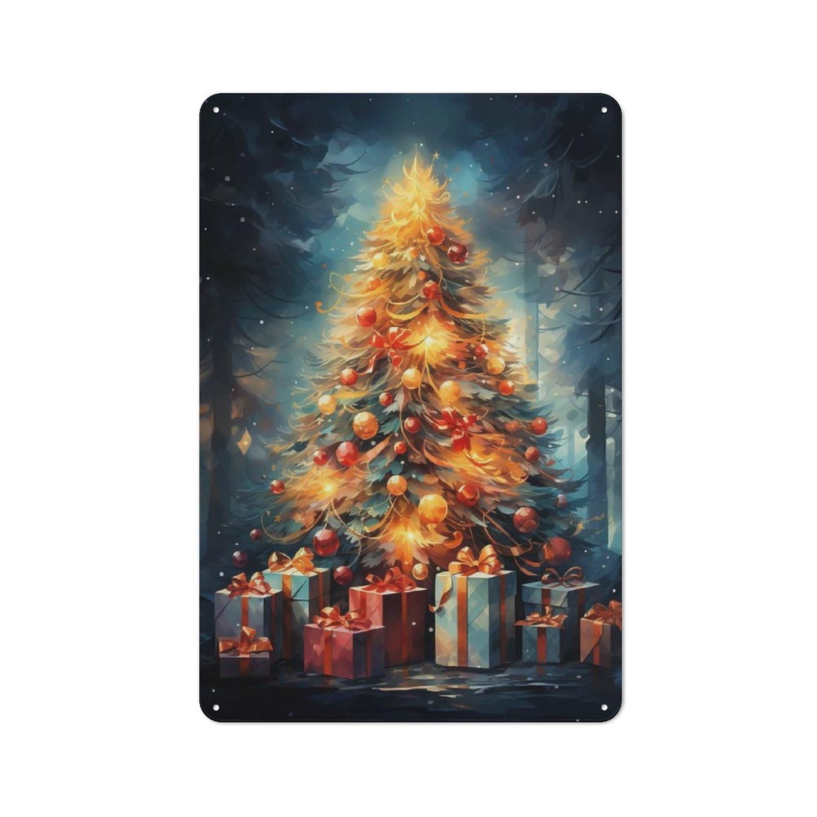 Junmoney Merry And Bright Tin Wall Plaque 30X20cm With For Guest Room Or Hallway, For Metal Sign Collectors, For Garage And Workshop Walls
