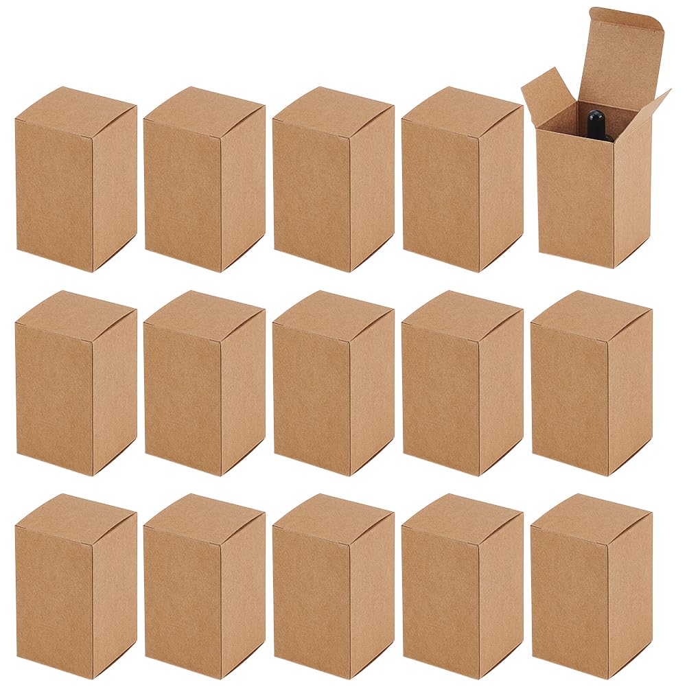 PH PandaHall 30pcs Paper Essential Oil Packing Box, 2"x2"x3" Candle Boxes Packaging Shot Glass Boxes Kraft Paperboard Gift Box for Essential Oil Bottle Diffuser Bottles Droppers Small Glass, Burlywood