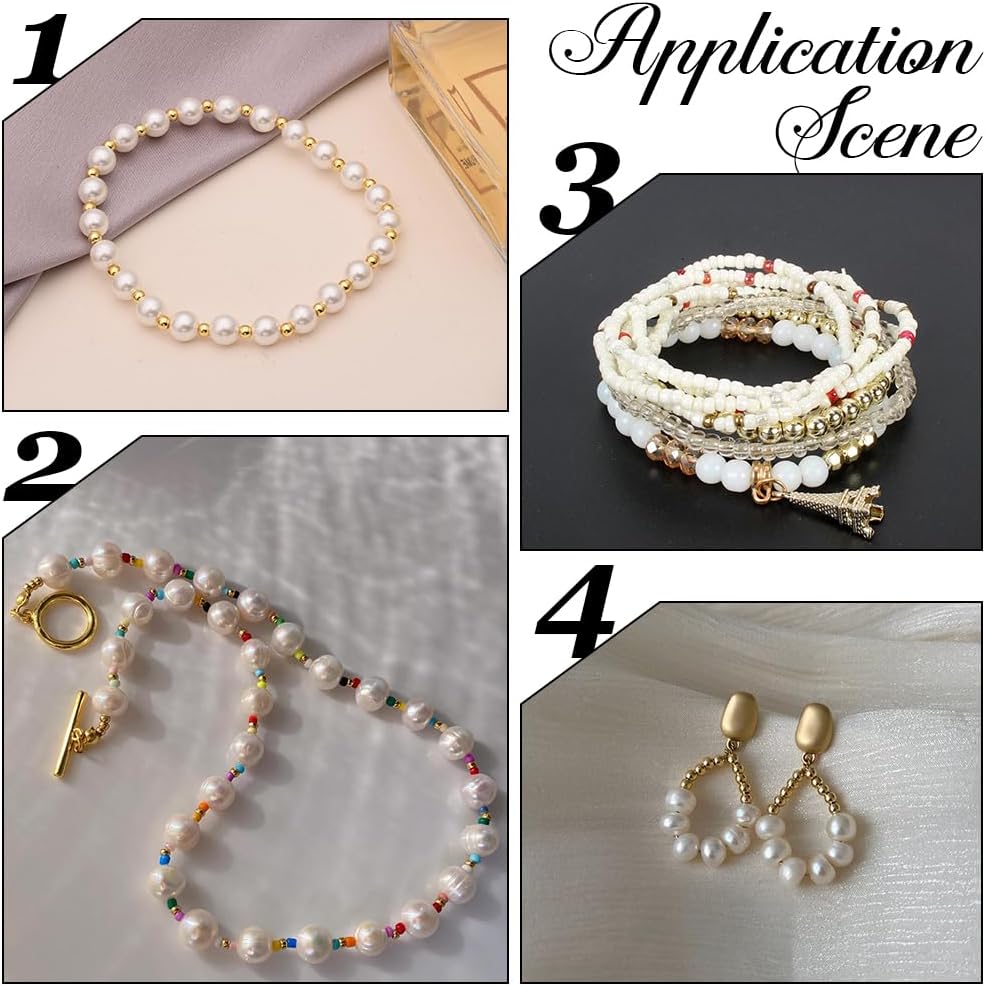 Beebeecraft 300Pcs 2mm 14K Gold Filled Brass Crimp Beads Positioning Spacer Beads Metal Rondelle Loose Beads with Storage Box for DIY Necklace Bracelets Anklets Making - Image 6