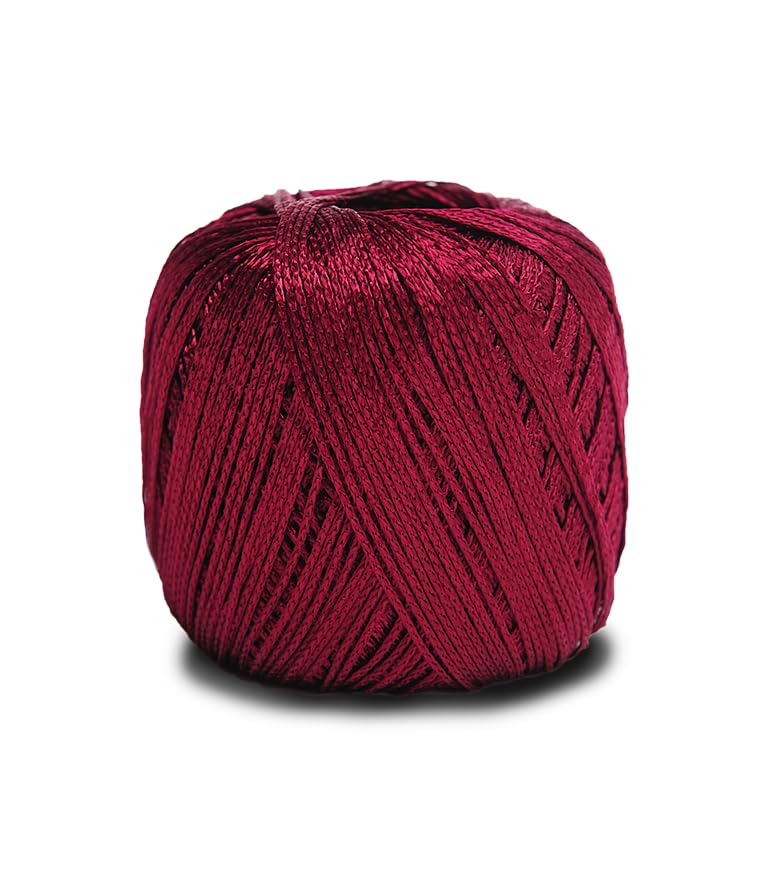 Image of CIRCULO Encanto Slim Yarn 100% Viscose - Luxury & Shine - Sport Weight Yarn - 262 yds, 3.52 oz - Color 3794 - Bordeaux