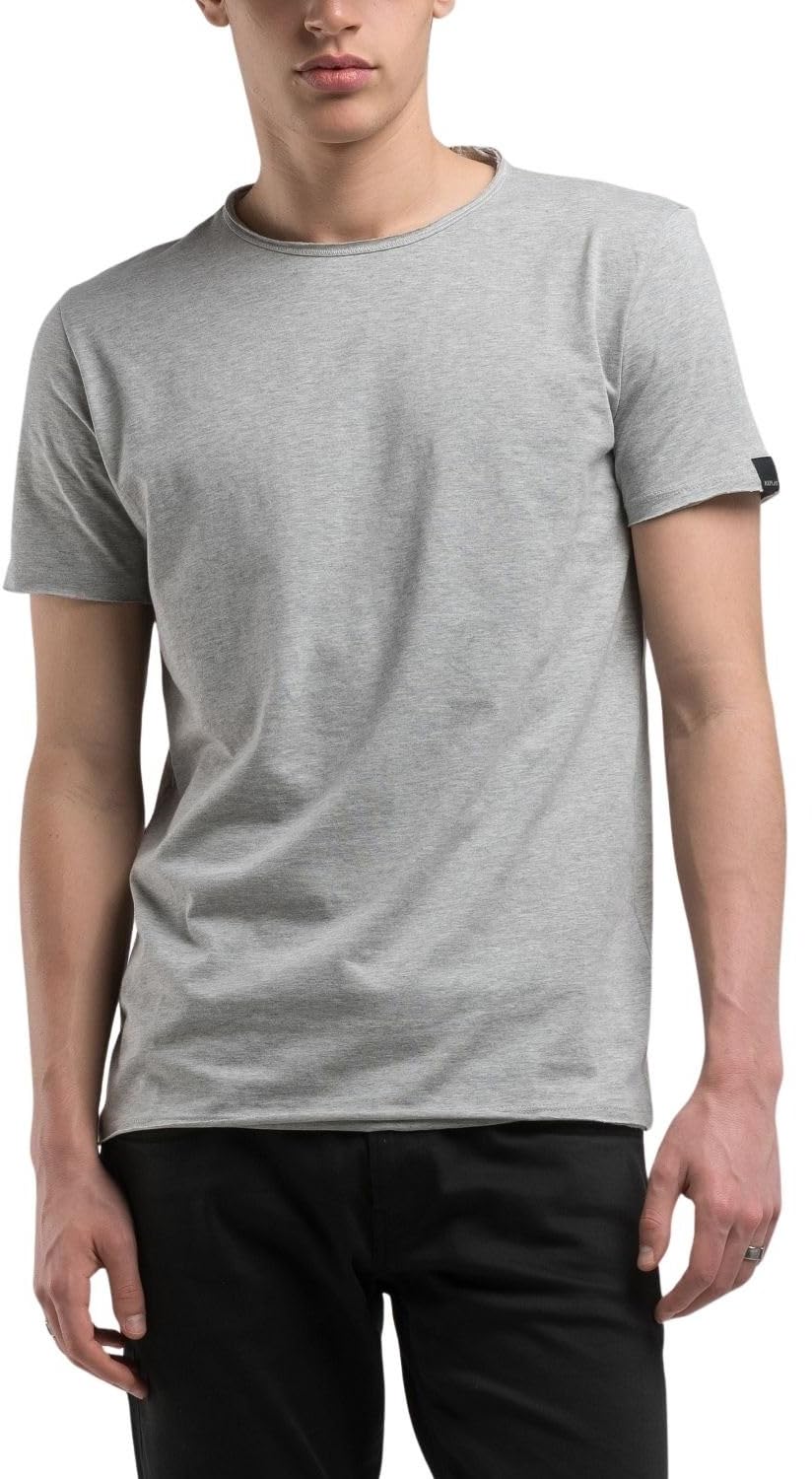 Replay Herren T-Shirt Kurzarm mit Rundhals Ausschnitt