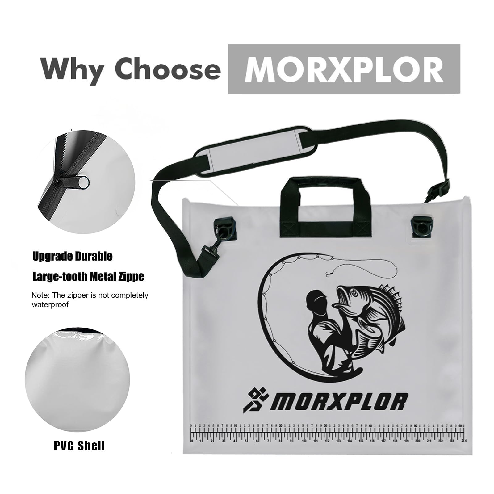 MORXPLOR Fish Bag Heavy Duty Tournament Fishing Weigh in Bag 26x23 19x34 inches