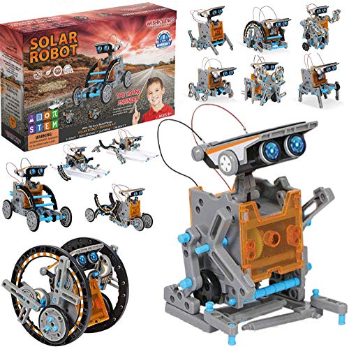 WISHKY TOYS STEM 12-in-1 Solar Robot Toys Building Kit for Kids, 190 Pcs Set for Boys Ages 8-12, Science Experiment Kit for The Young Engineer, Best Science Educational Gifts for Boys Girls Teens 8+