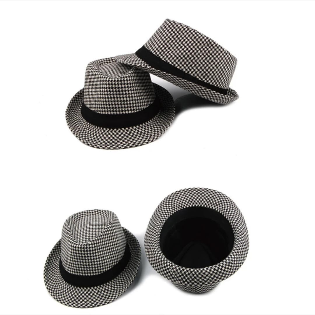 Cappello di Paglia Sole Uomo Classic Cappello da Esterno A Quadri Cappelli di Cotone retrò Festa Occasione