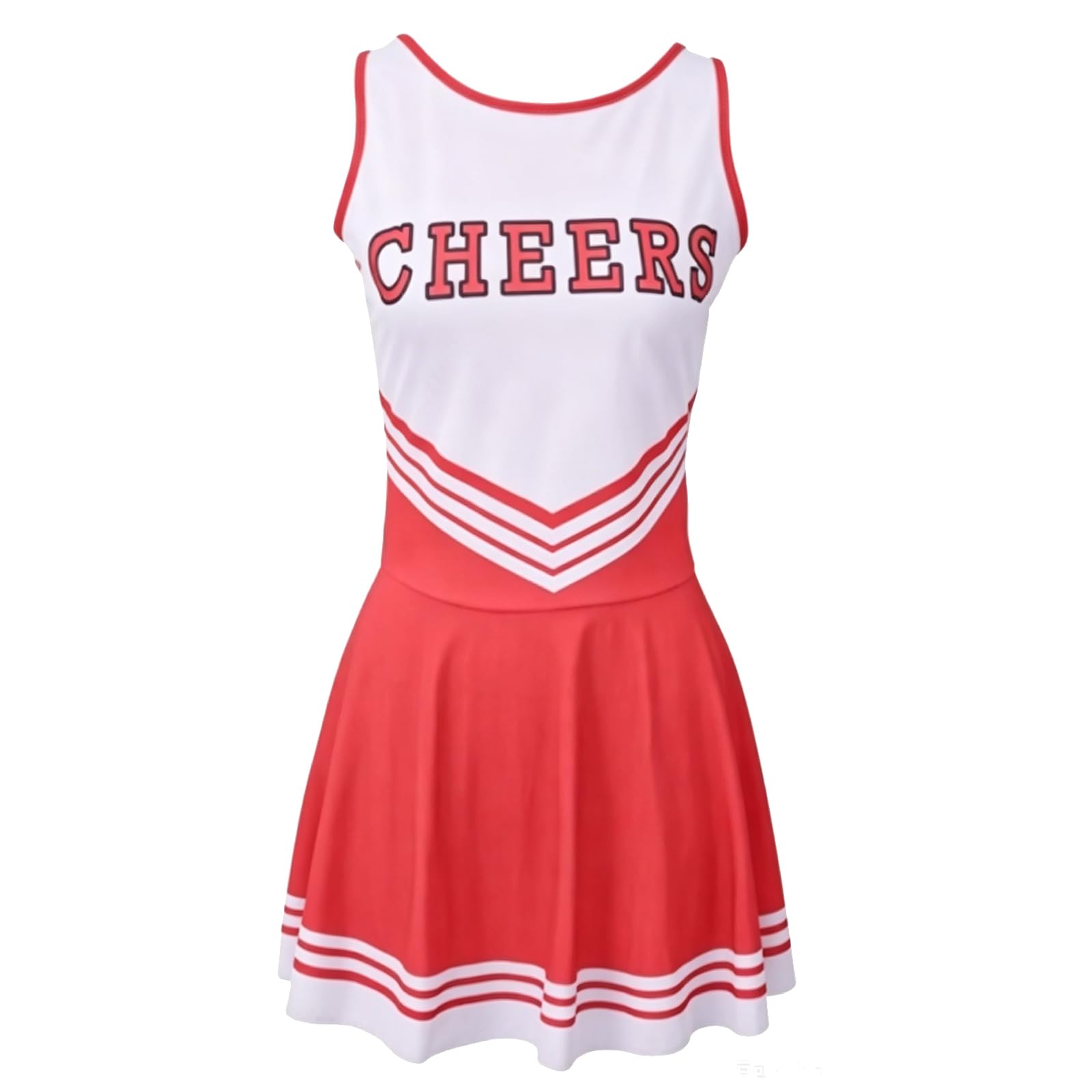 AYBUY Cheerleader Costume Women, Cheerleader Fancy Dress Outfit Uniform, Red (M)