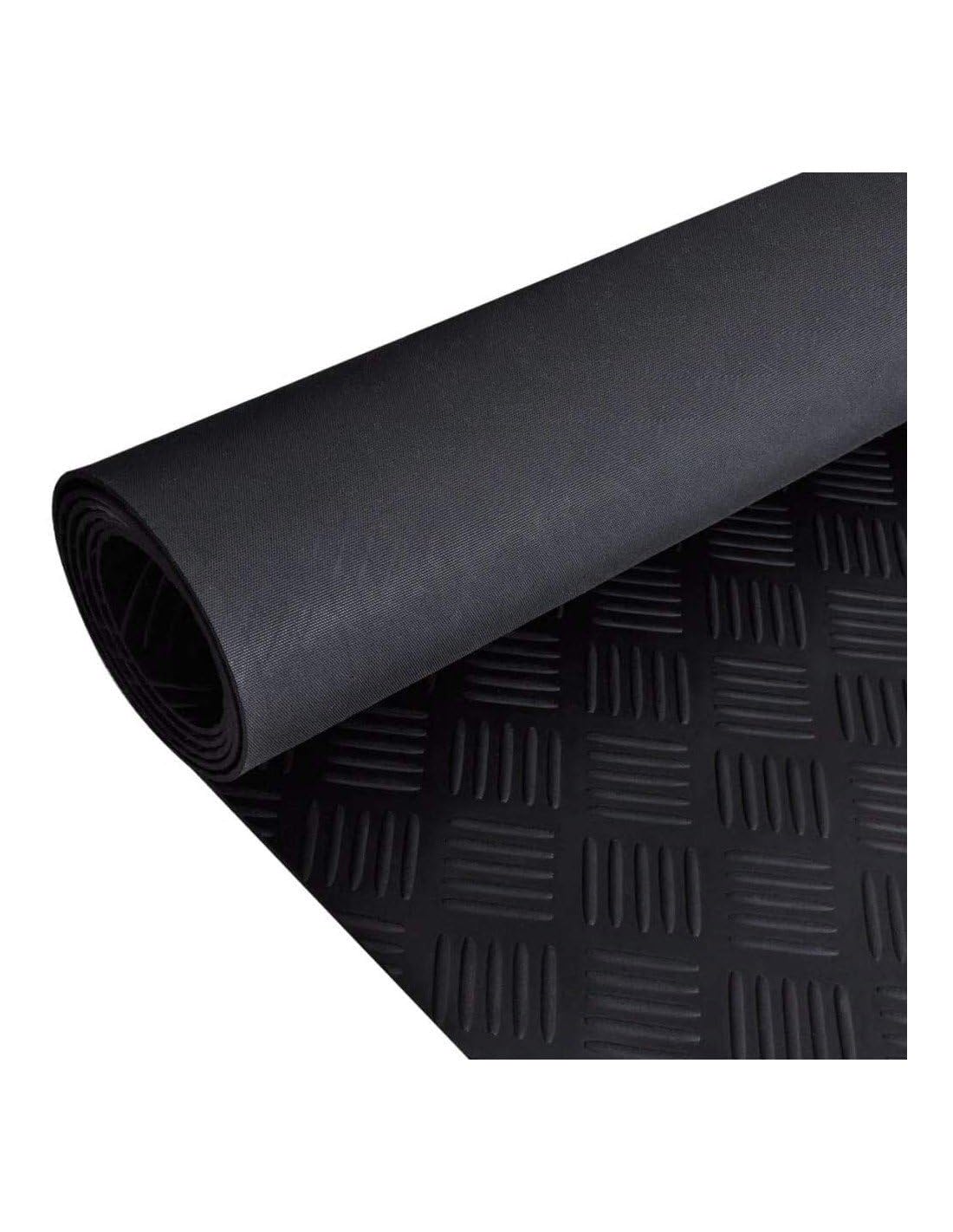 JARDIN202 - Estera Antideslizante Suelo Caucho Goma 3mm | Placa de Cuadros | Varias Medidas | 2X 1 m Placa de Cuadros -