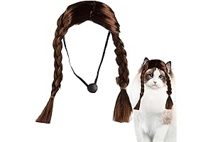 Brown Braids Feline Disguise: Costume Wig For Your Furry Friend