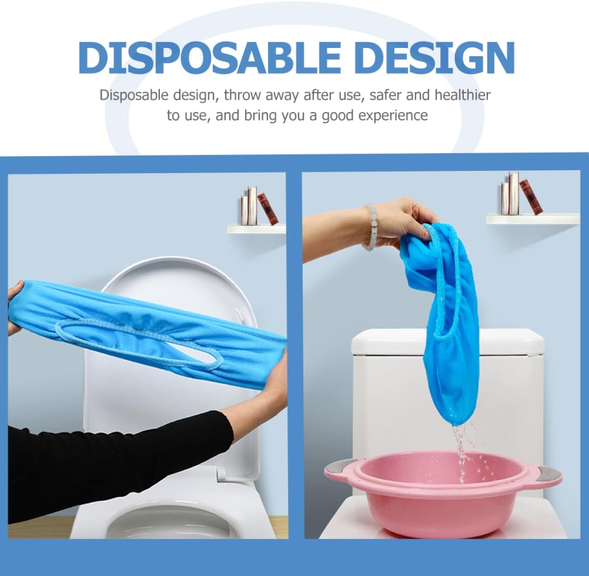 8pcs Luxe Toilet Seat Cover Thickened Padded Covers for Toilet Easy to Carry and Use