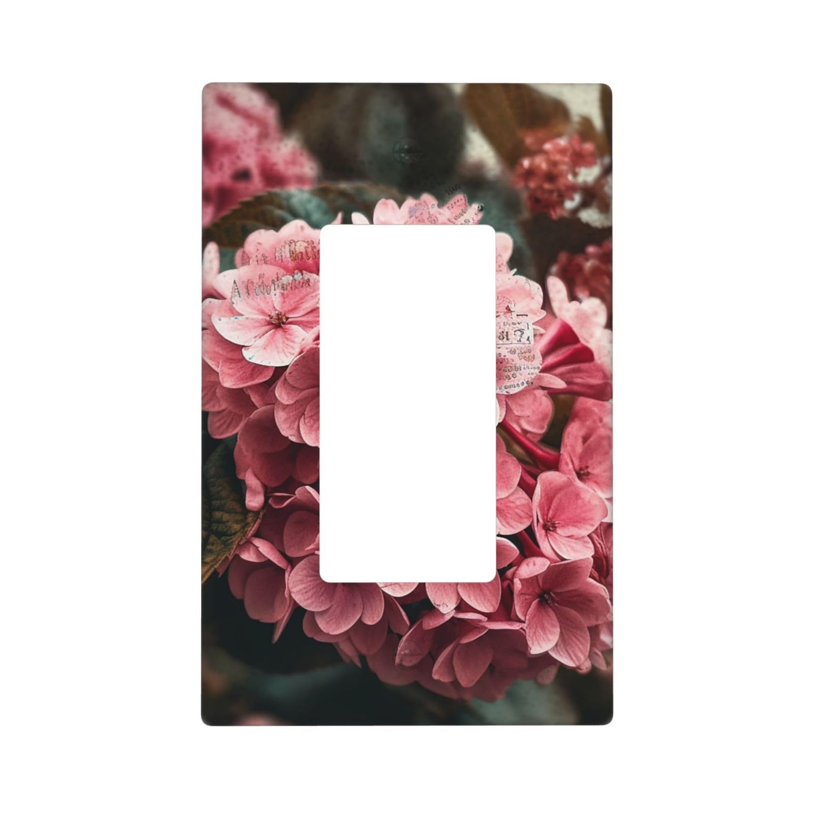 Flowers Wall Plate Cover 1 Gang Light Switch Cover Decorative Single Duplex Wall Plates Standard Size Decorator Blank Electrical Switch Plate Cover for Electrical Outlets