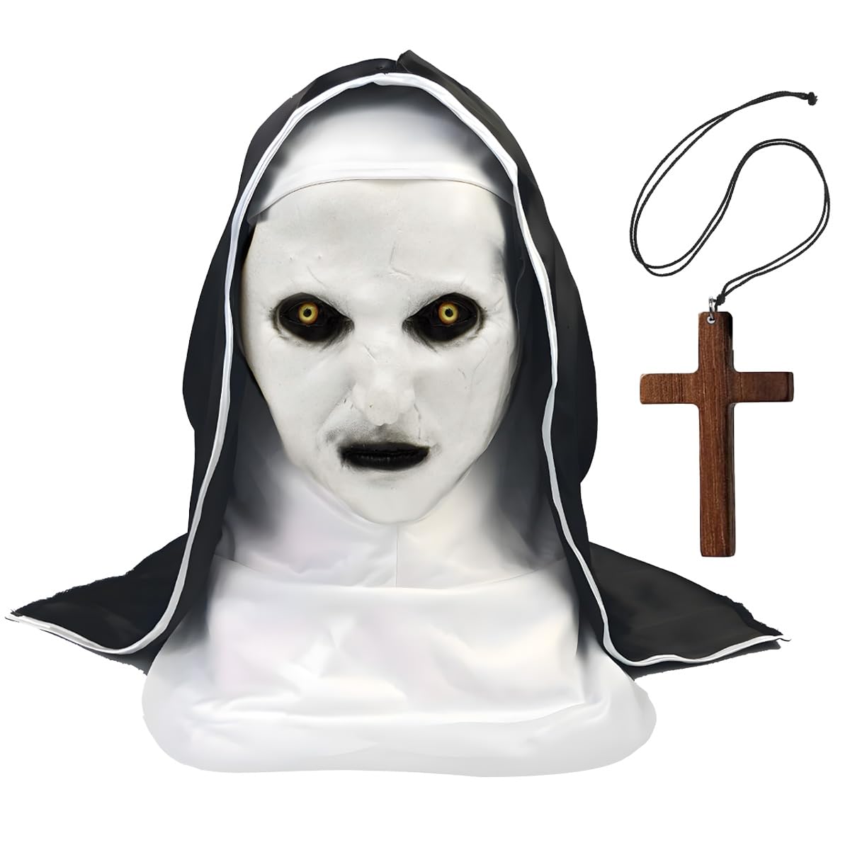 ZappelStift Scary Nun Mask Halloween - The Nun Creepy Latex Mask, Halloween Horror Nun, Scary Latex for Halloweens Party Carnival Party Accessories