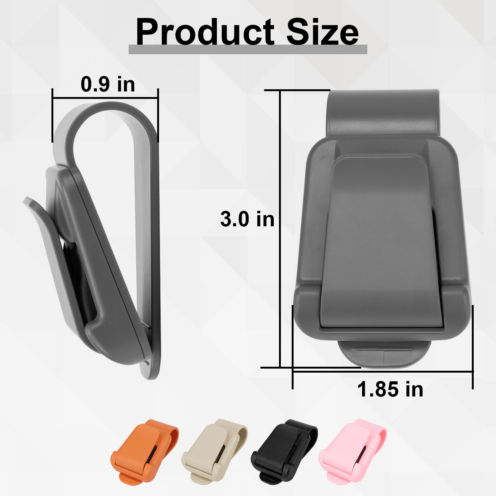 BFXM 2Pcs Sunglass Holder for Car Visor, Sunglasses Car Holder, Sunglasses Clip Holder, Sunglasses Visor Clip for Car, Jeeps, Trucks, SUVs (Gray)