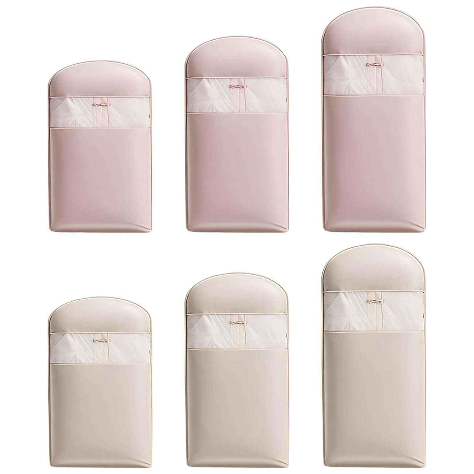 Materiałowy pokrowiec na ubrania | Wielokolorowe 6 sztuk w wielu rozmiarach do przechowywania w sypialni w domu(Pink,M)