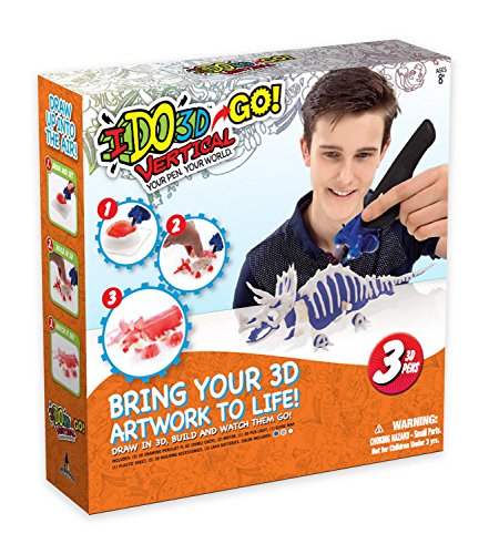 IDO3D Go Vertical - Two (2) Pen Set - Wind Up Robot Using 3D Printing Construction