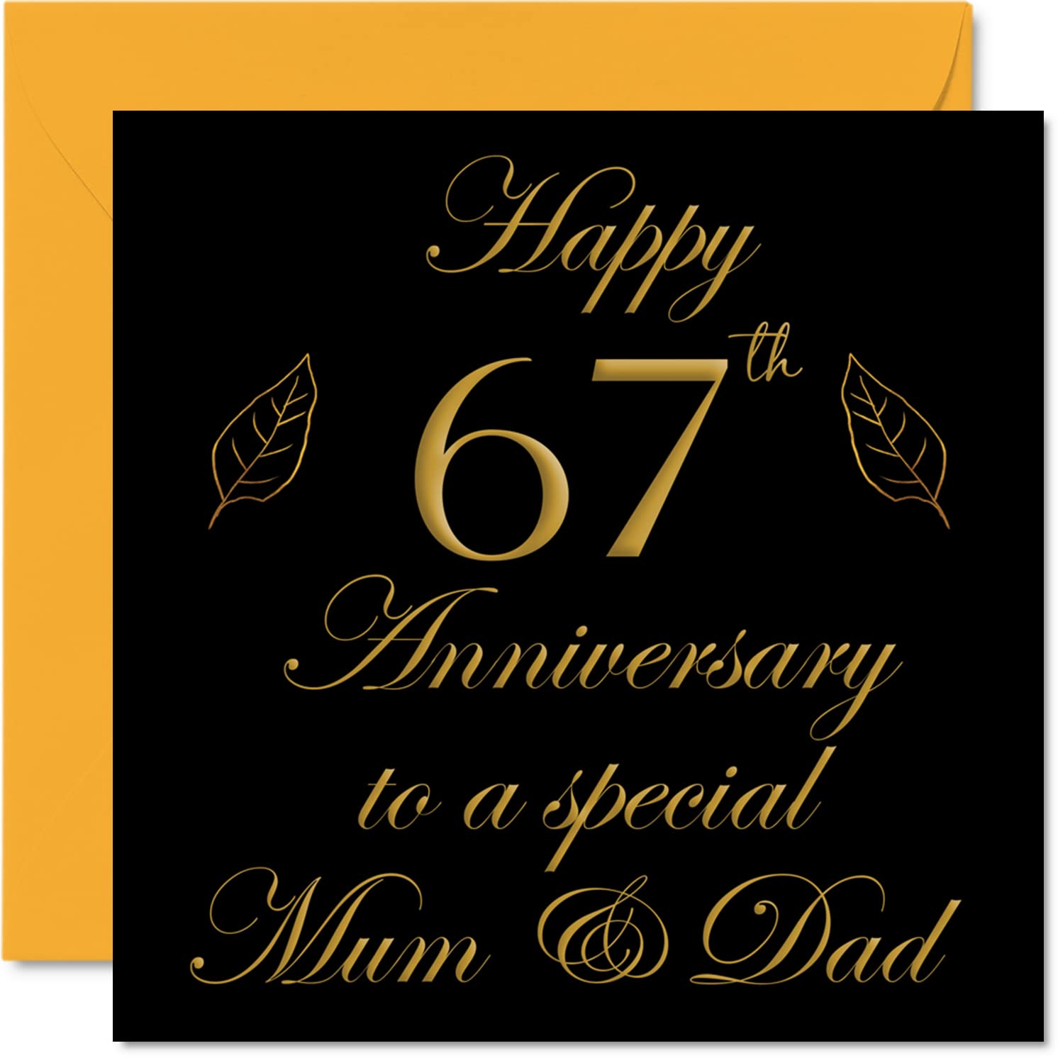 Special 67th Anniversary Card for Dad Mum Parents - Special Mum & Dad - Happy 67 Wedding Anniversary Cards from Son Daughter Family, 145mm Greeting Cards for Anniversaries