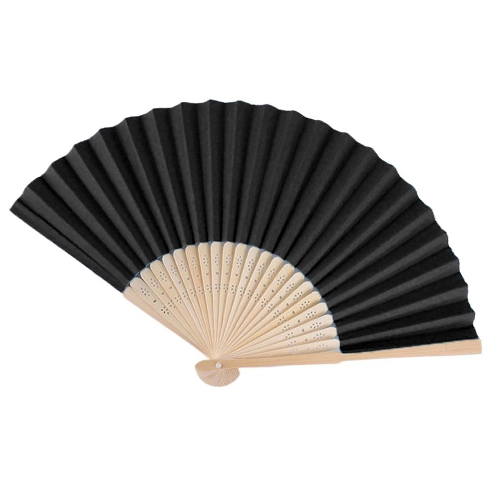 Cqahdsevf Black Paper Folding Fan