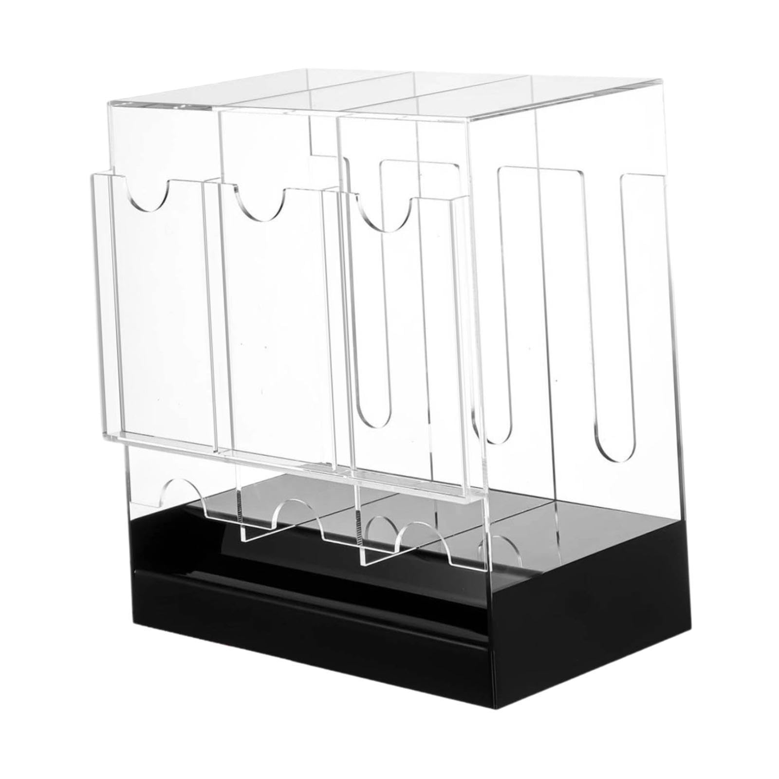 Sharplace Dispenser Organizer for Booster Case Protection Acrylic Trading Card Case, Black Bottom, 3 slots