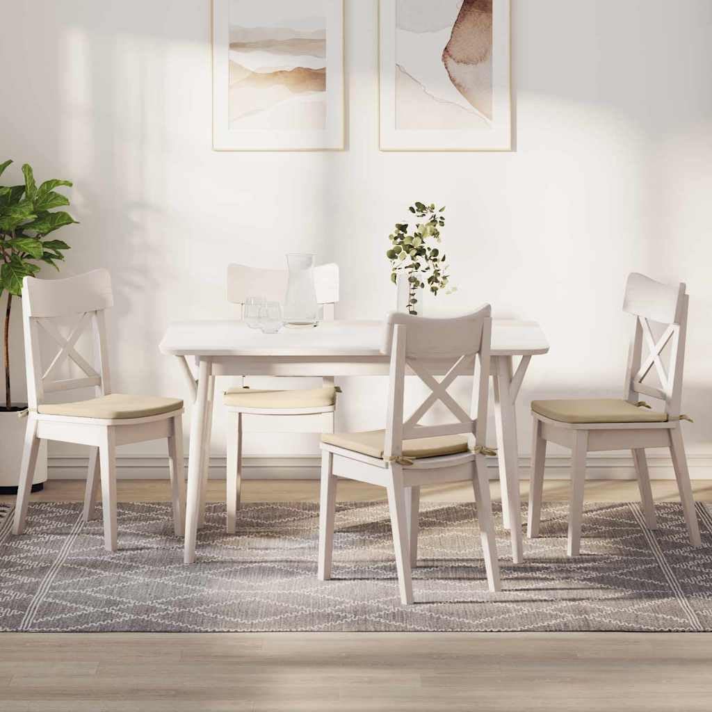 Coussins de siège carrés en microfibre crème pour embellir les chaises de votre salle à manger