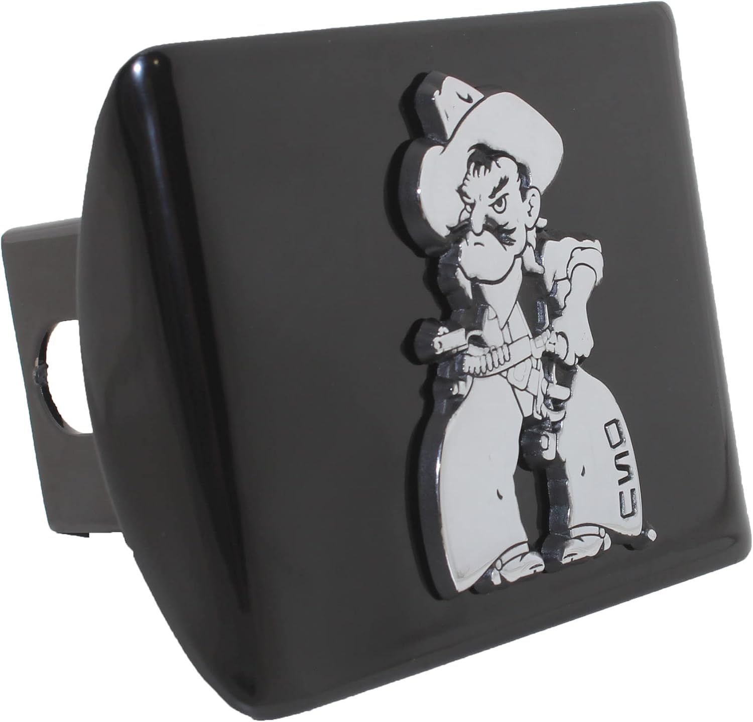 Oklahoma State OSU Cowboys Pistol Pete Mascot Domed Black Metal Hitch Cover