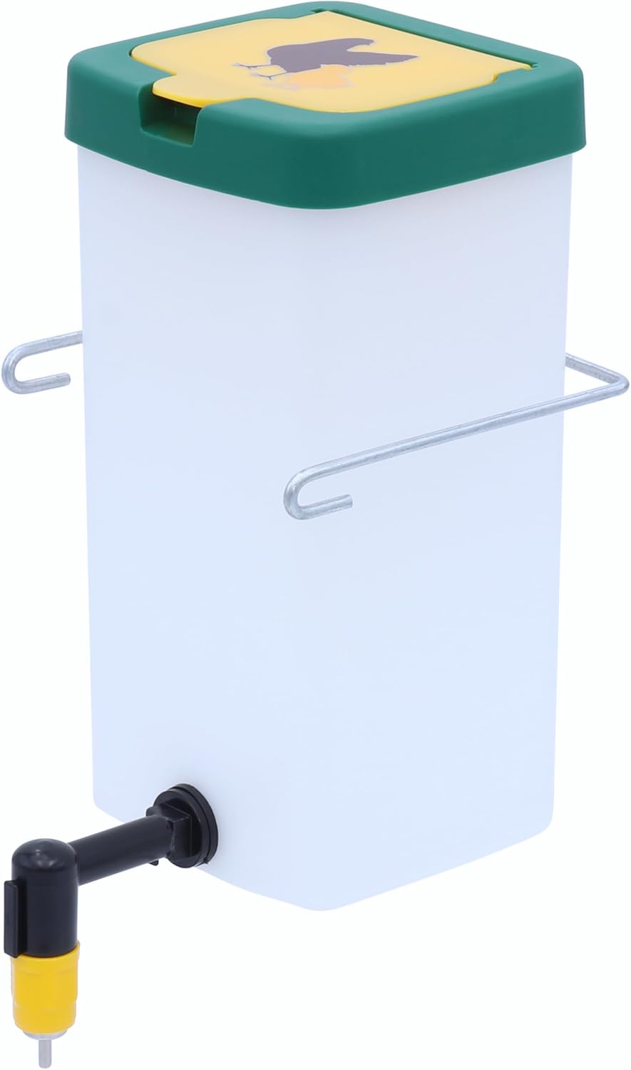 Agrarflora Kükentrinkflasche 1 Liter, Kleintiertränke mit Cliphalter, Kükentränke mit Klappdeckel, Nagetiertränke mit Trinknippel, Nippeltränke für Kaninchen, Küken und Kleintiere