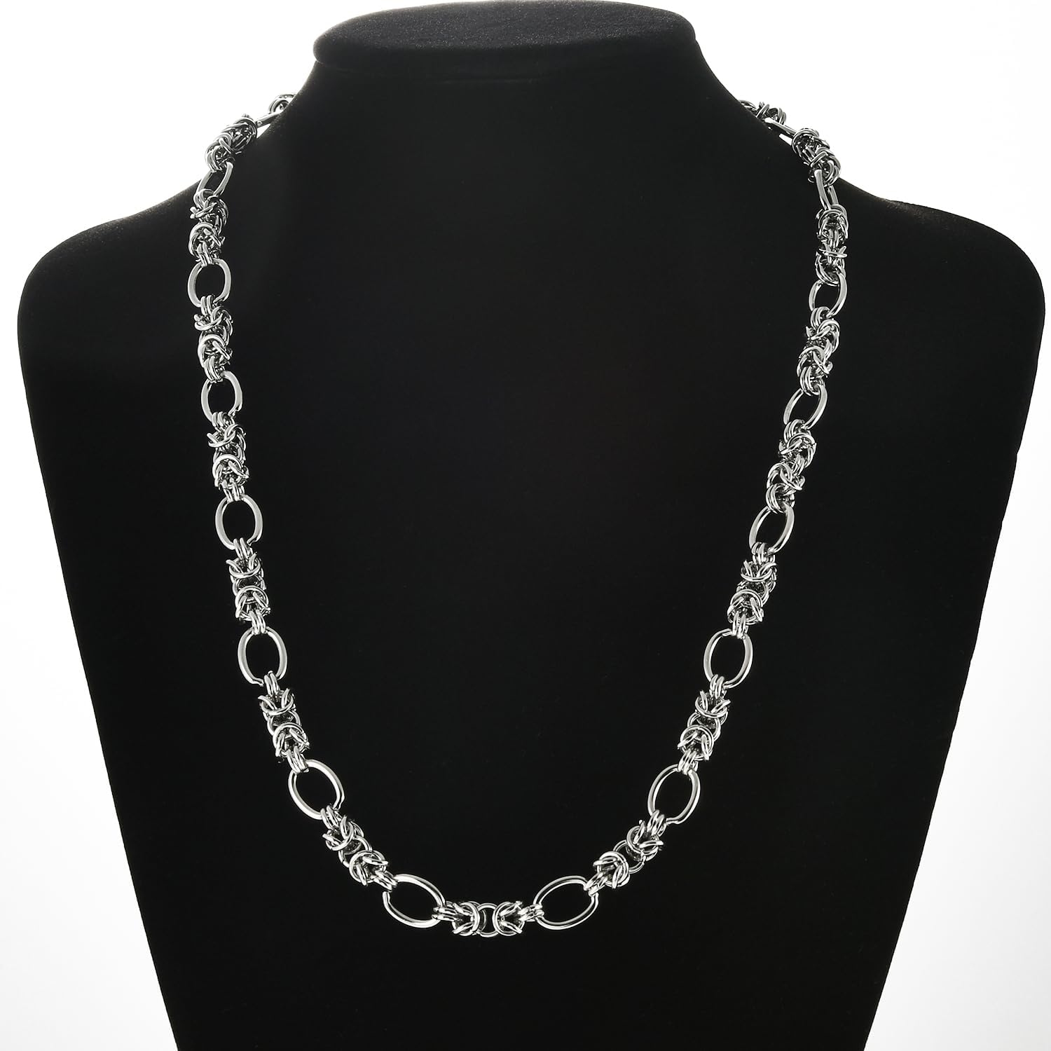 Hiphop Stainless Steel Interlocking Oval Chain Necklace 10MM Punk Tie a knot Thick Link Chains Chunky Jewelry For Men Women - Image 6