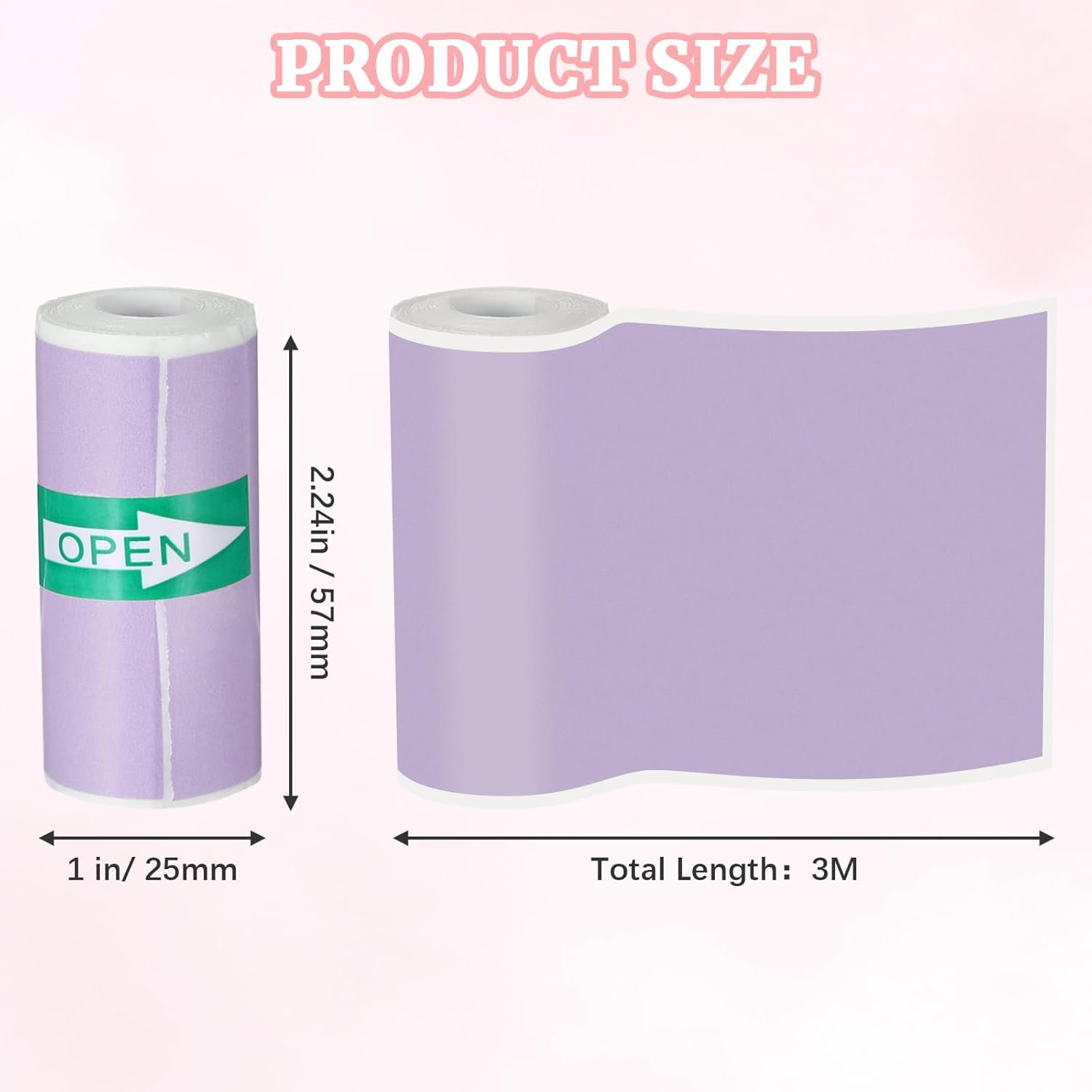 18 Rolls Self-Adhesive Mini Printer Sticker Paper, Colorful Thermal Printer Paper Set, Thermal Sticker Paper Compatible with M02/T02 Printers Most Instant Inkless Refilling, 57 × 25 mm - Image 2