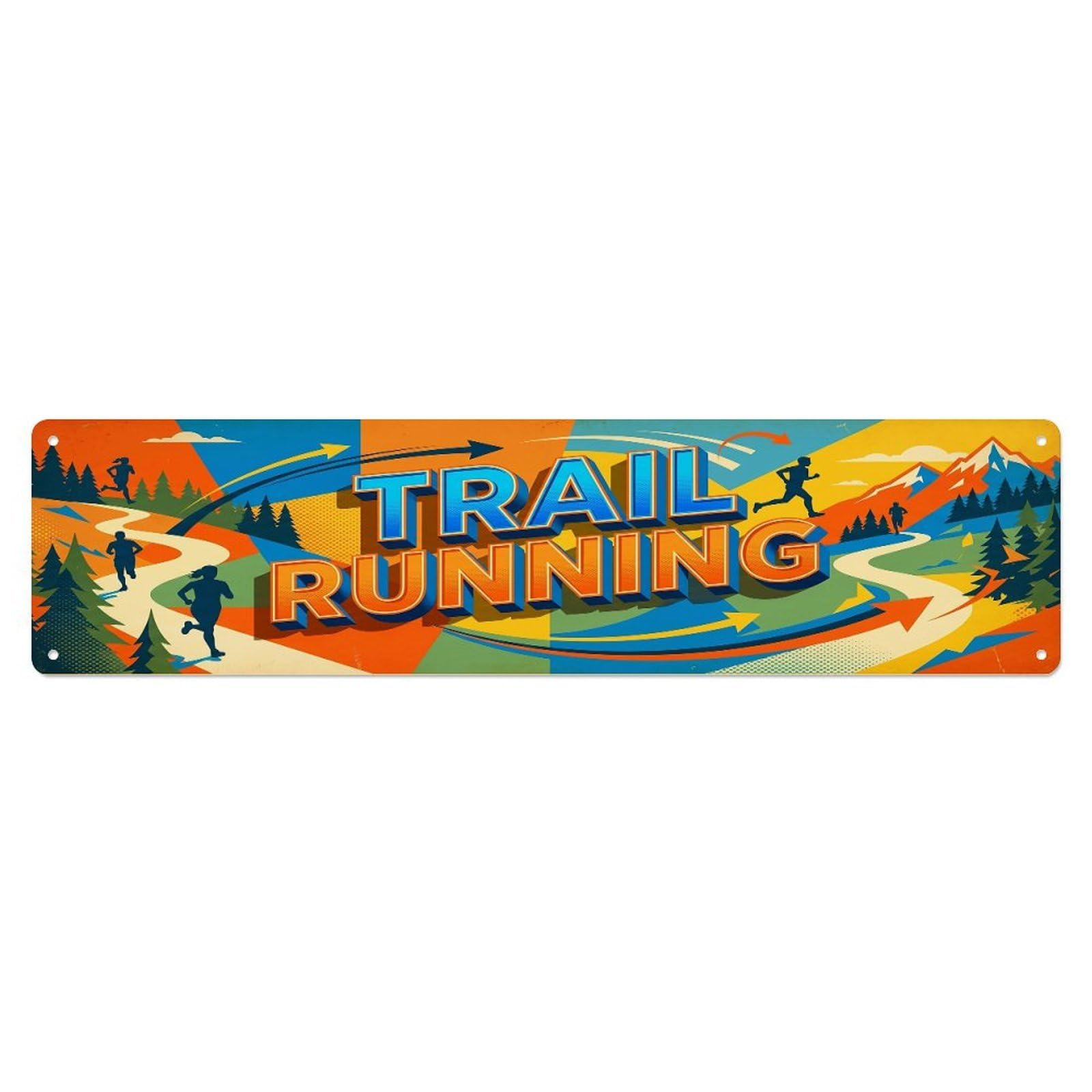 Olhnbad 4X16inch(10X40cm) Vintage Trail Running Outdoor Activity Sports Metal Tin Sign