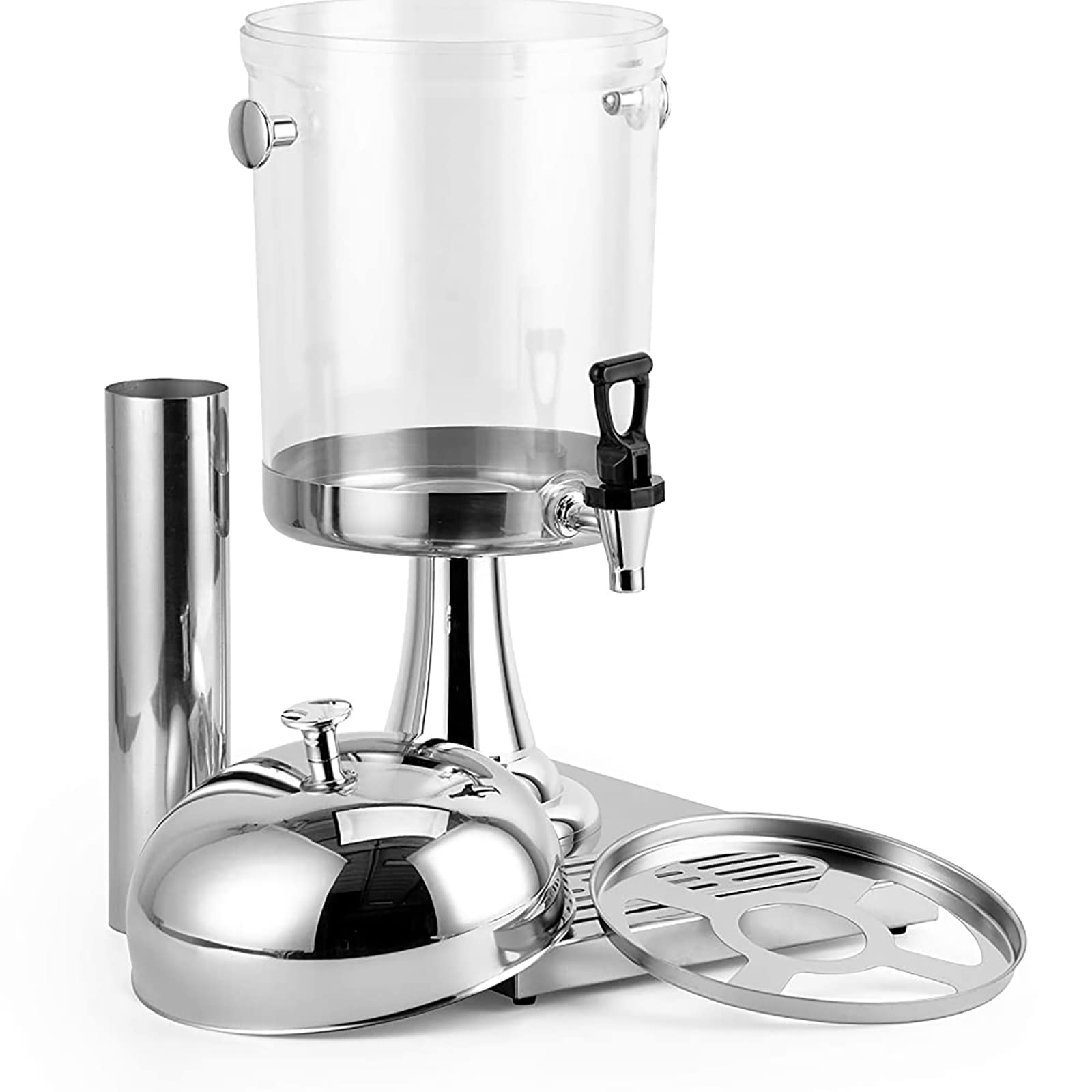 COYEUX Distributeur de Boissons, Distributeur de Boissons en Verre avec Couvercle, avec bac d'égouttage et Base, gobelet à jus de 8 l avec réfrigérateur à glaçons, Convient pour Les jus, l'extérieur